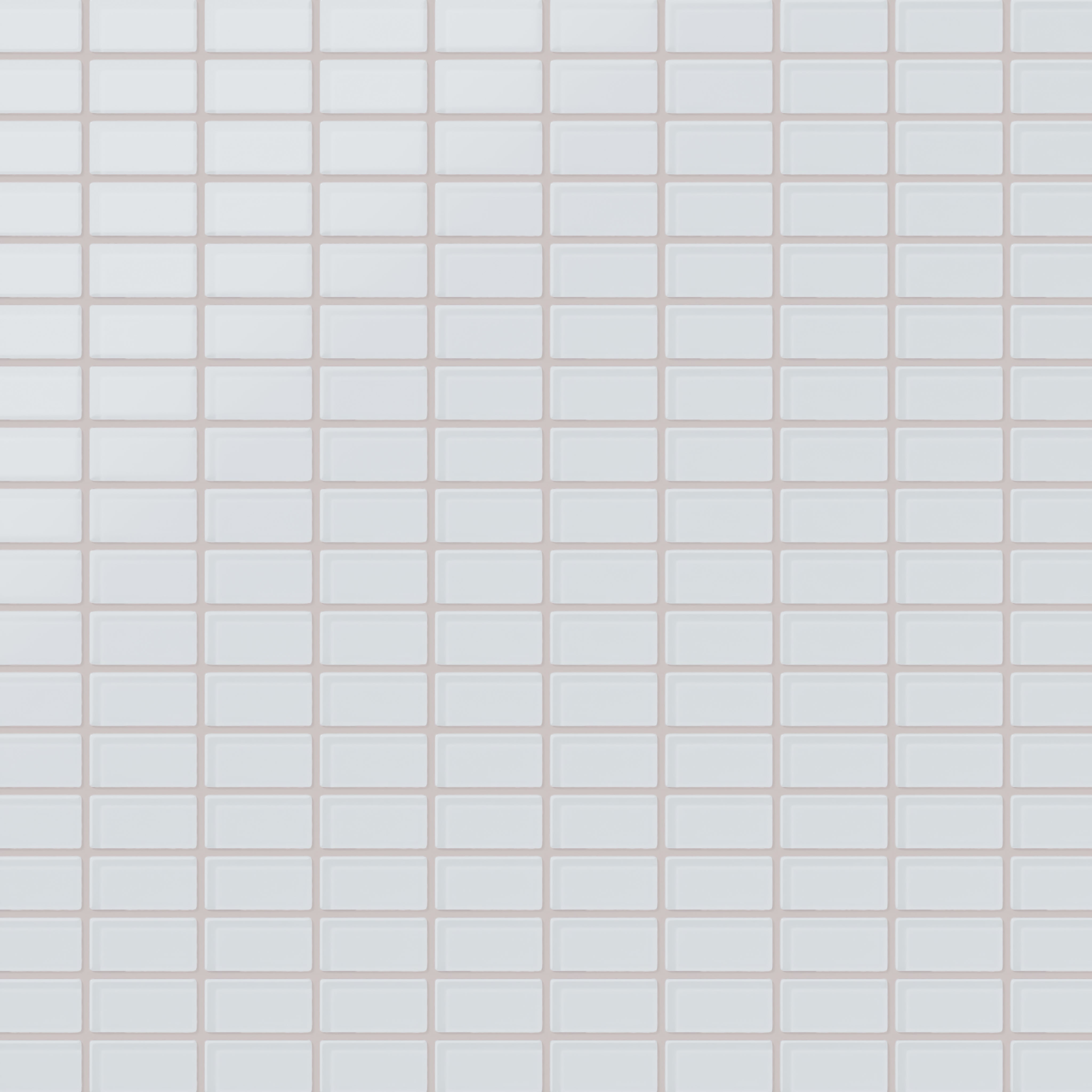 1x2 Straight Set Sheeted Glass Mosaic Tile in Snowy Owl Matte