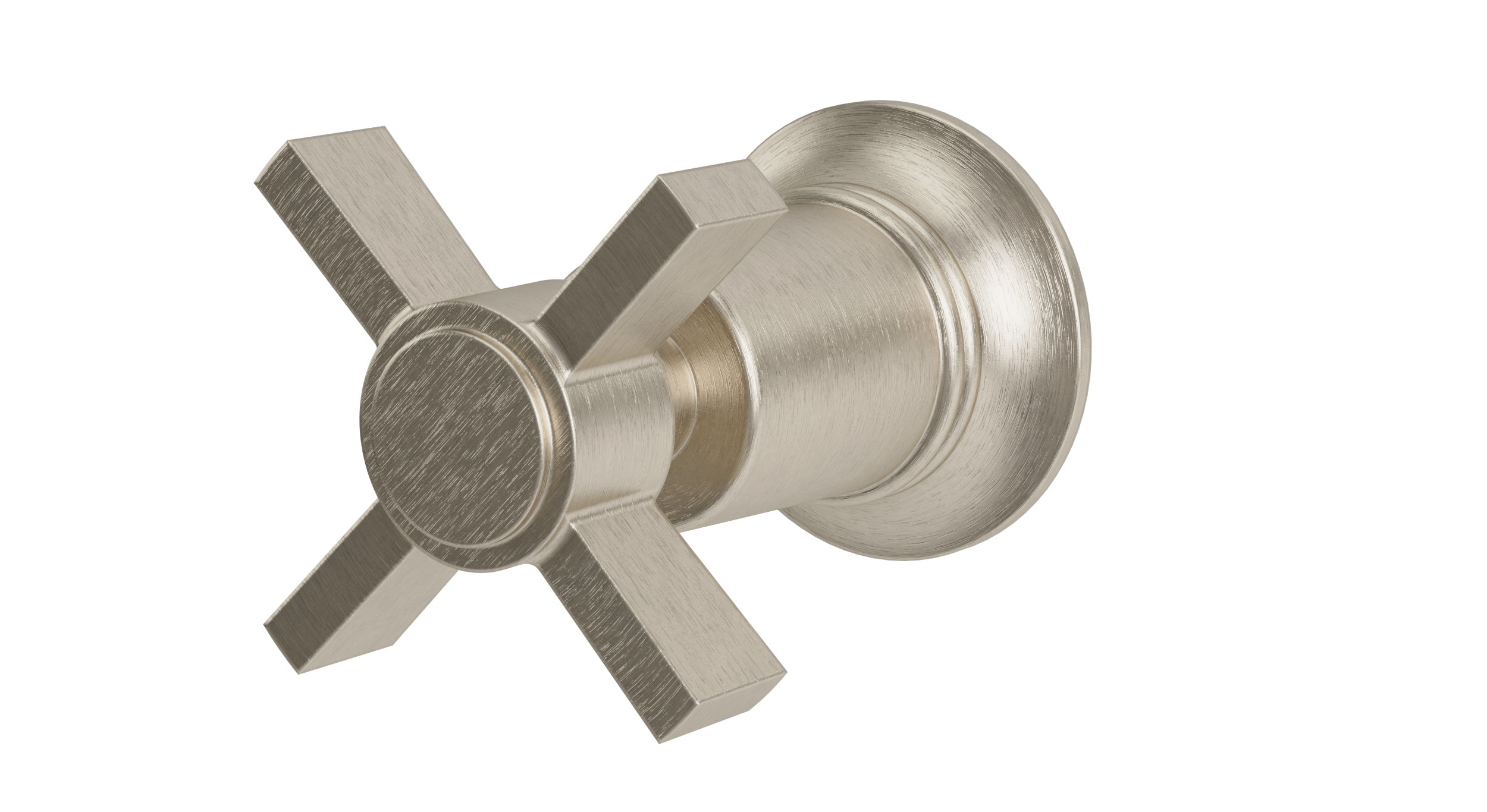 Emerson One Handle Wall Mount Diverter/Volume Control Shower Trim with Defined Cross Handle in Satin Nickel