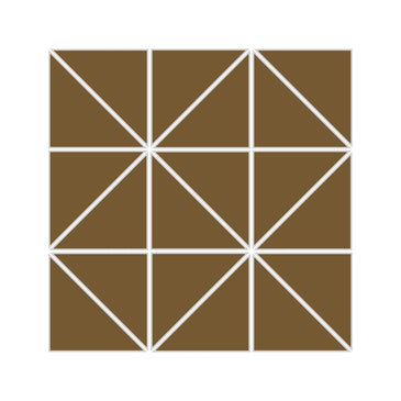 3" Triangle Sheeted - Quadrant Original Ceramic Mosaic Tile in Chaparral Matte