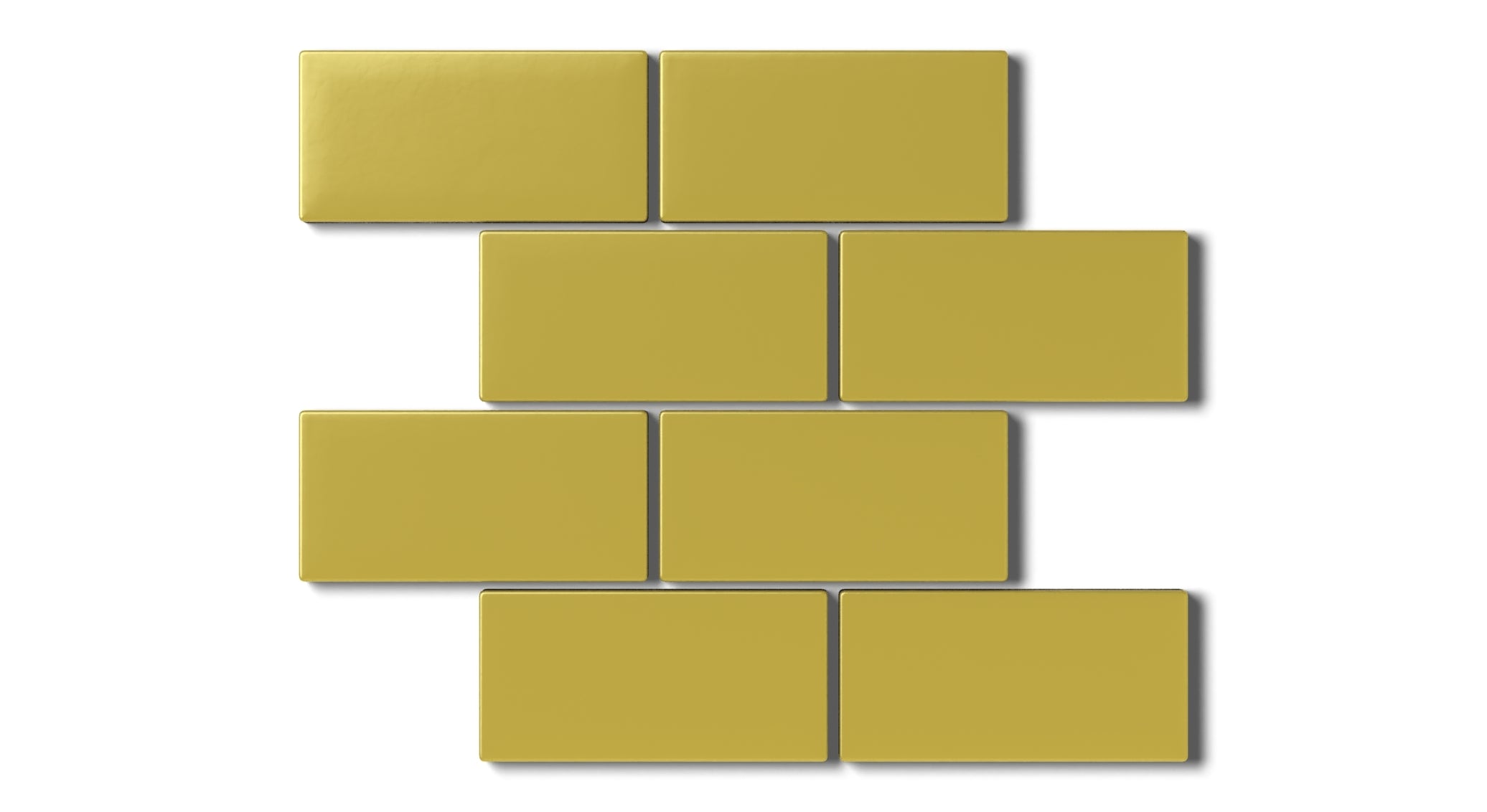 2x4 Half Offset Sheeted Natural Press Ceramic Mosaic Tile in Azo Green Matte