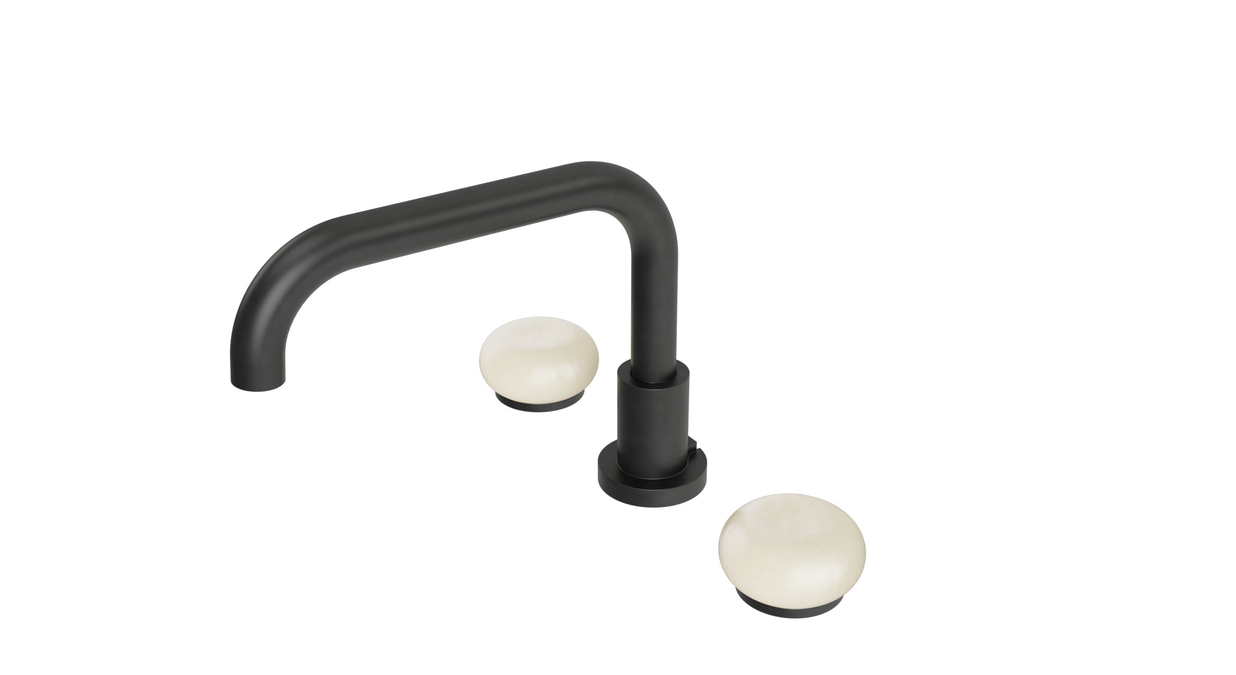 Foundry Two Handle Deck Mount Squaretop Bath Trim with Pebble Ceramic Knob Handles in Oil Rubbed Bronze