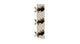 Flatiron Three Handle Wall Mount Shower Trim with Linear Cross Handles in Polished Nickel