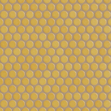Penny Round Sheeted Original Ceramic Mosaic Tile in Haystack Gloss