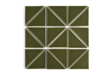 4" Triangle Original Ceramic Tile in Bonsai Gloss