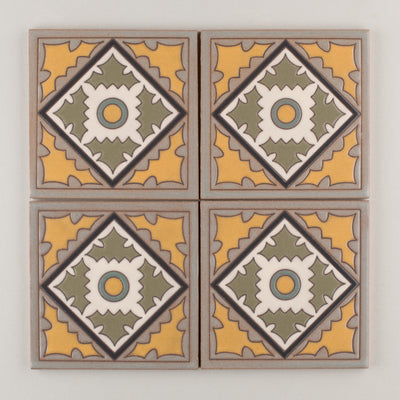 6x6 Handpainted Sample Old California #3  in Neutral Motif