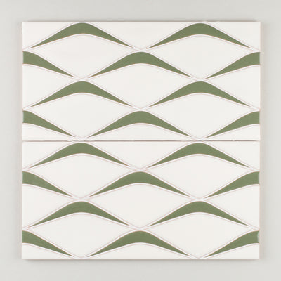 6x12 Handpainted Sample Uni Mountain  in Green Motif