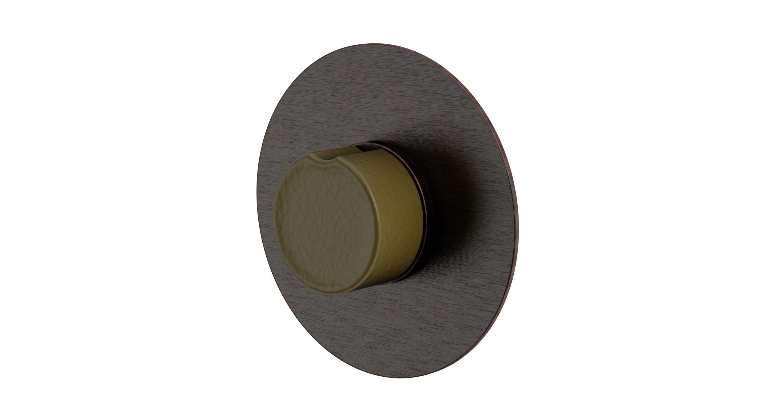 Foundry One Handle Wall Mount Shower Trim with Groove Ceramic Knob Handle in Antique Bronze