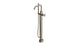 Contour One Handle Floor Mount Squaretop Bath Trim with Hand Shower and Soft Cross Handle in Polished Nickel