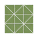 3" Triangle Sheeted - Quadrant Original Ceramic Mosaic Tile in Kelp Matte
