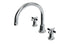 Emerson Two Handle Deck Mount Gooseneck Bath Trim with Defined Cross Handles in Polished Chrome
