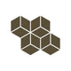 Small Diamond Sheeted - Escher Original Ceramic Mosaic Tile in Bonsai Matte