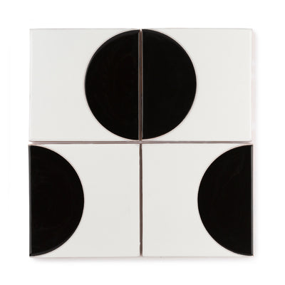 6x6 Handpainted Sample Dot Dash 7  in Charcoal