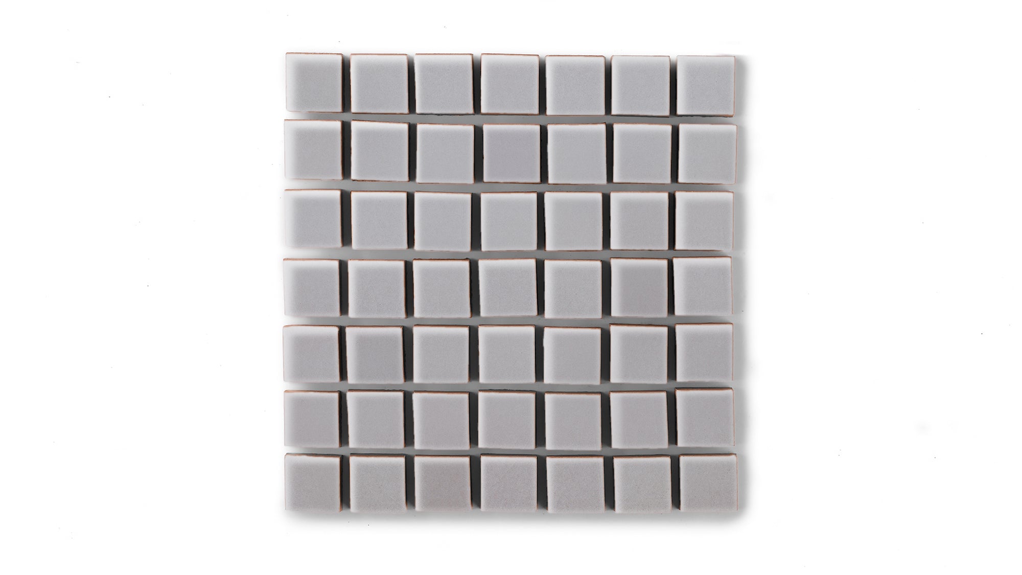 1x1 Straight Set Sheeted Original Ceramic Mosaic Tile in Dust Storm Gloss