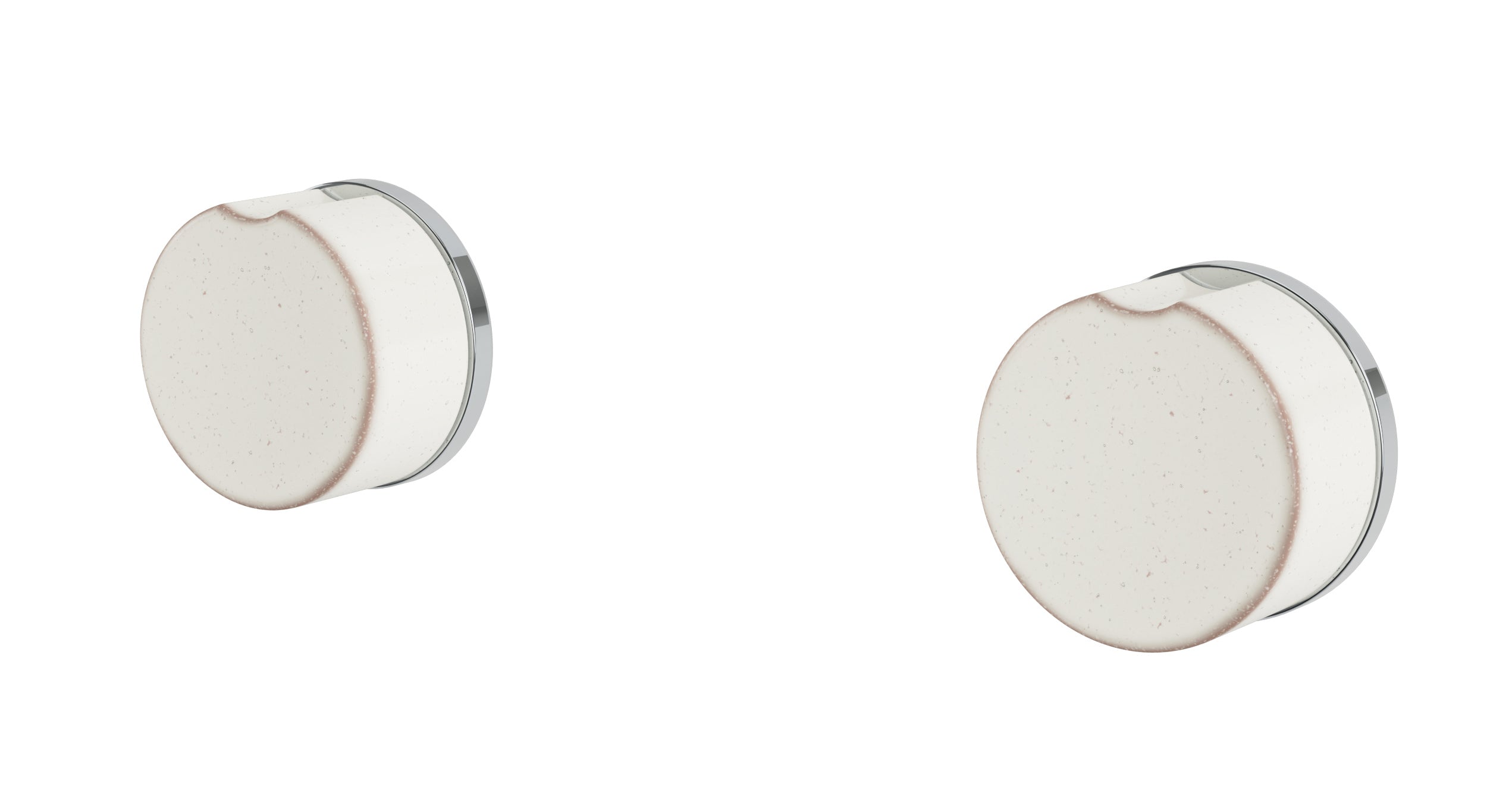 Foundry Two Handle Wall Mount Bath Trim with Groove Ceramic Knob Handles in Polished Chrome
