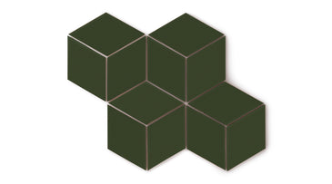 Large Diamond Original Ceramic Tile in Hunter Green Matte
