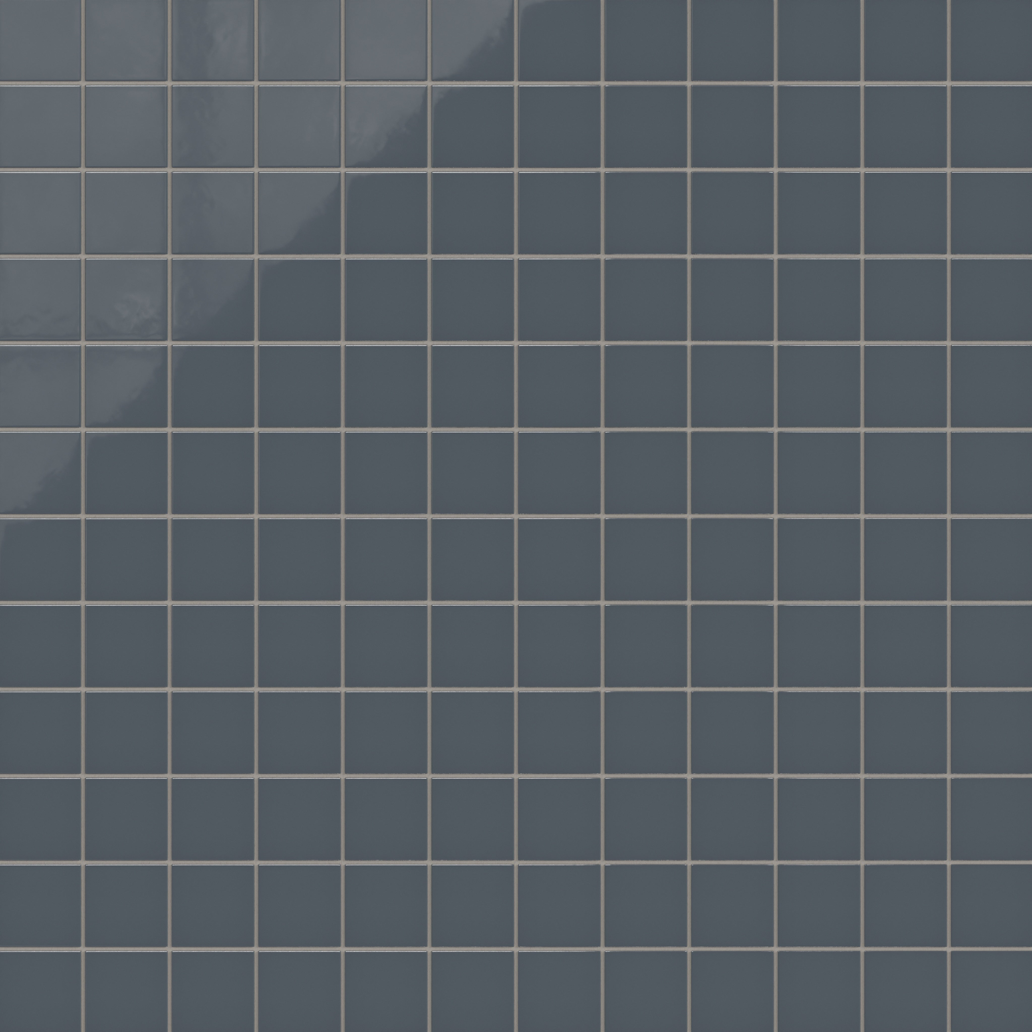 3x3 Straight Set Sheeted Natural Press Ceramic Mosaic Tile in Indigo Gloss