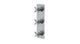 Flatiron Three Handle Wall Mount Shower Trim with Linear Cross Handles in Satin Chrome
