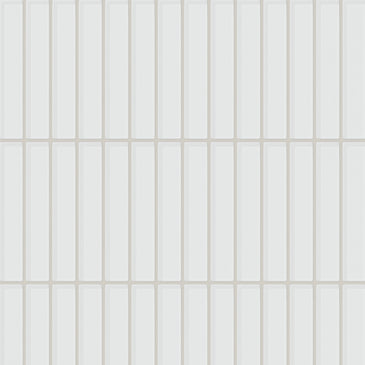 1x6 Straight Set Sheeted Glass Mosaic Tile in Egret Gloss