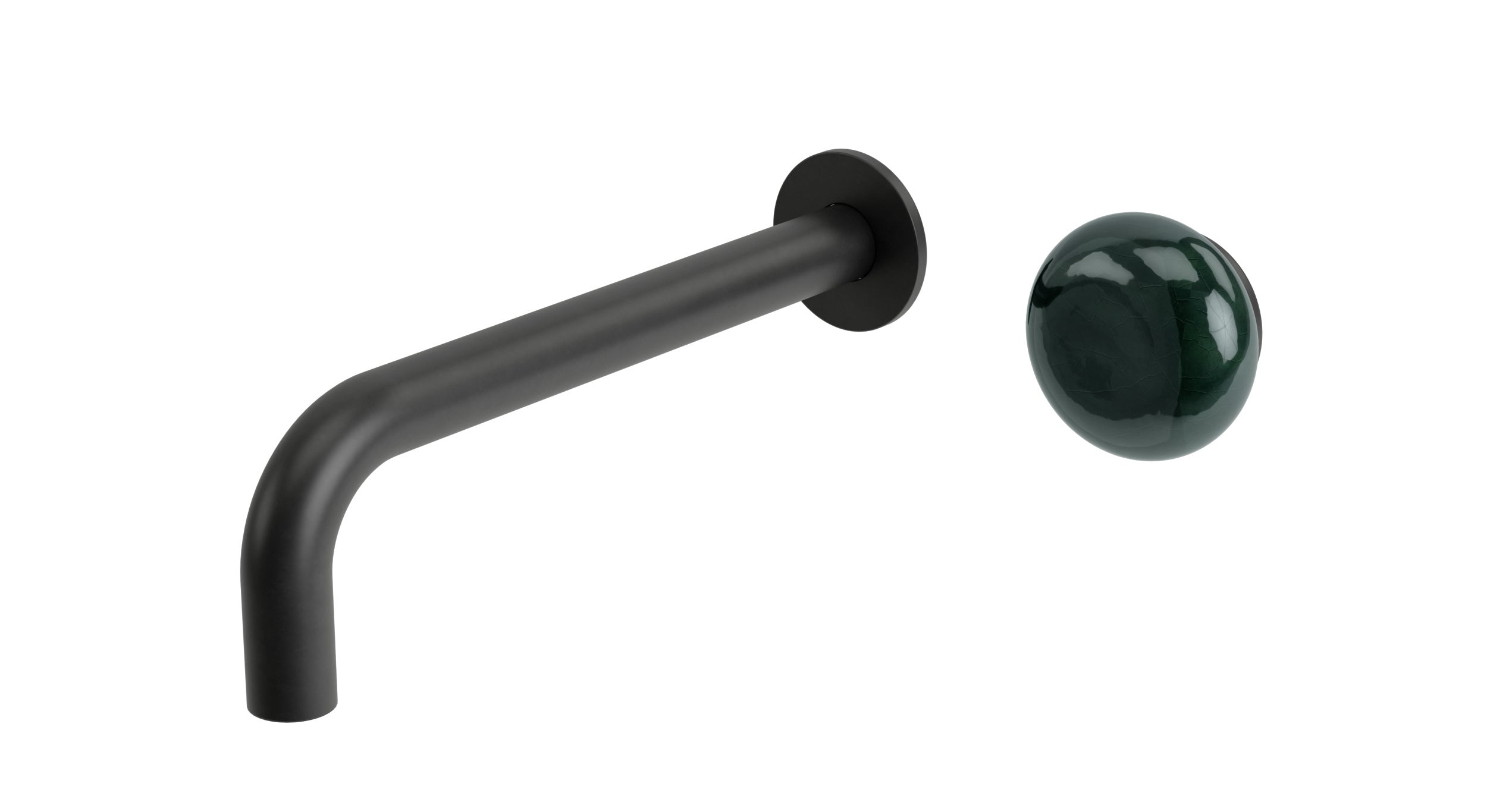 Foundry One Handle Wall Mount 7.5" Lavatory Faucet with Pebble Ceramic Knob Handle in Oil Rubbed Bronze