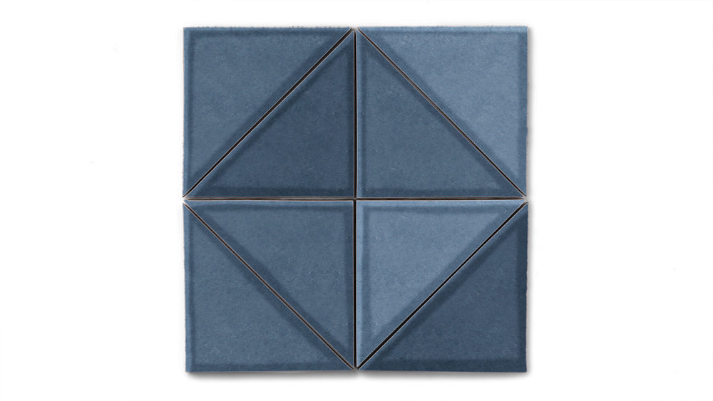 6" Triangle Original Ceramic Tile in Slate Blue Gloss