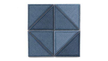 6" Triangle Original Ceramic Tile in Slate Blue Gloss