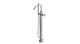 Contour One Handle Floor Mount Squaretop Bath Trim with Hand Shower and Soft Cross Handle in Polished Chrome