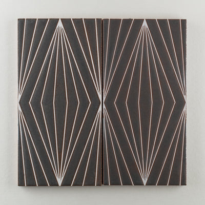 6x12 Handpainted Sample Diamond Contour  in Dark Motif