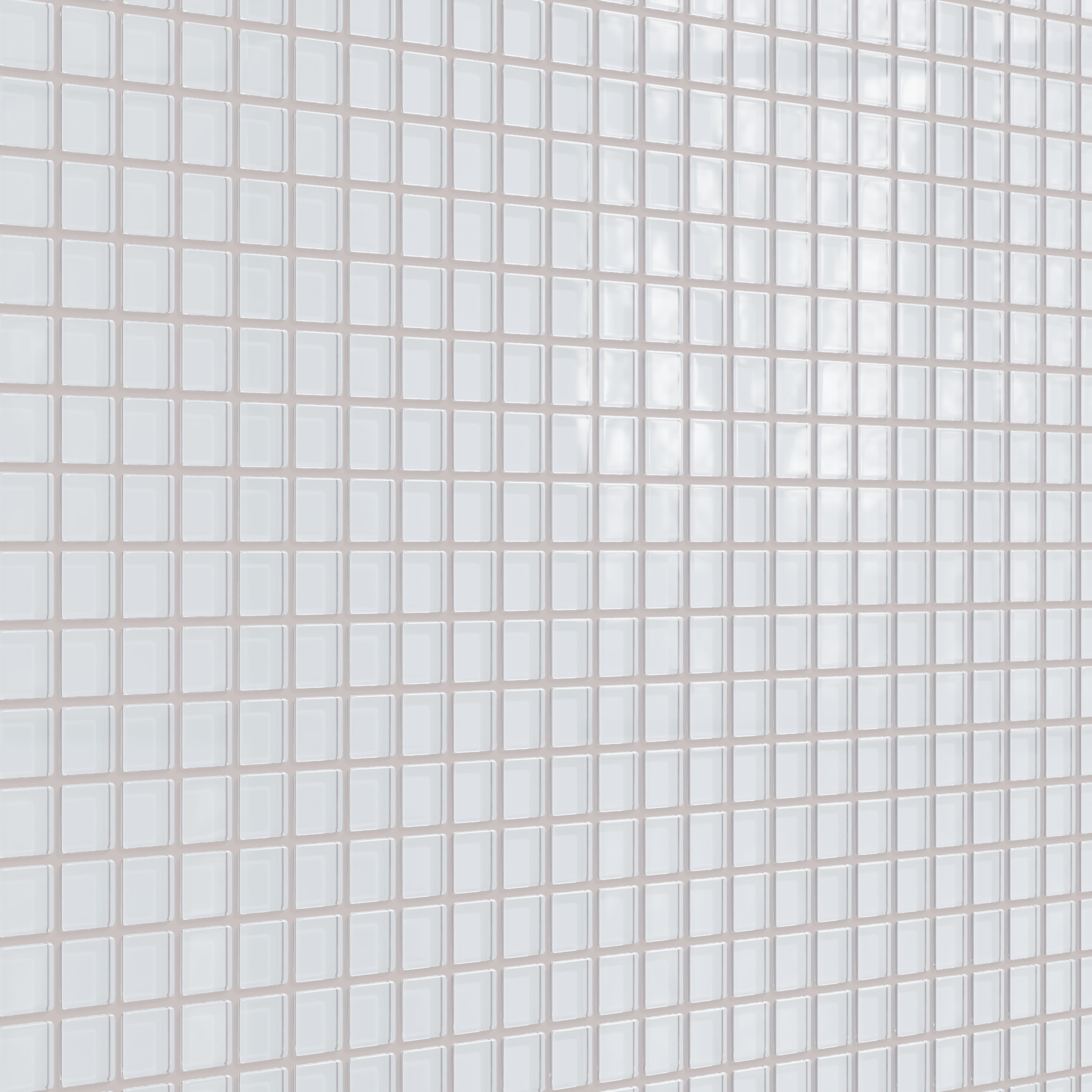 1x1 Straight Set Sheeted Glass Mosaic Tile in Snowy Owl Gloss