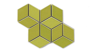 Small Diamond Sheeted - Escher Original Ceramic Mosaic Tile in Palm Tree Gloss