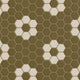 2" Hexagon Double Daisy Sheeted Original Ceramic Tile in Chaparral Matte & Ivory Matte