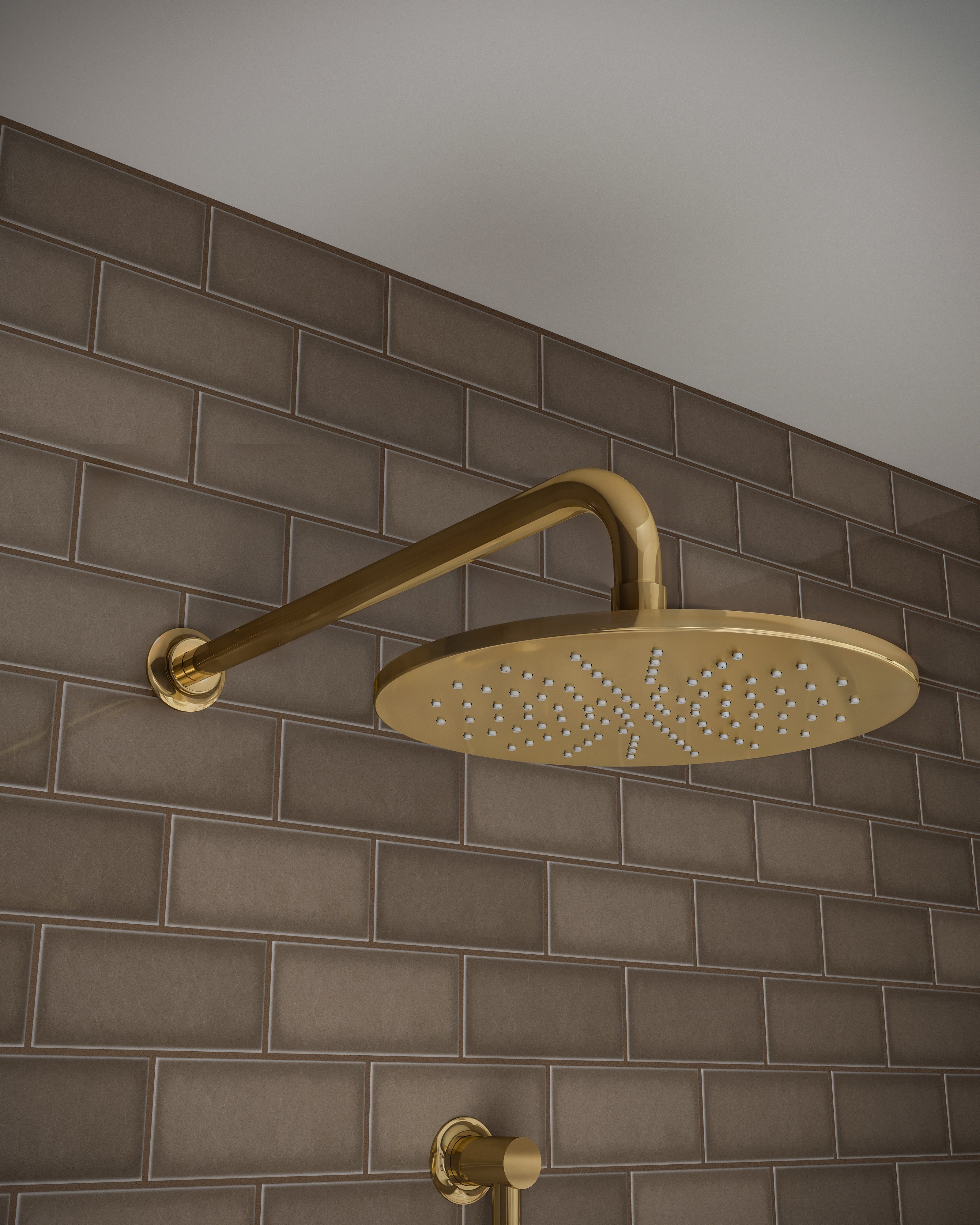 Emerson 90-Degree 16" Shower Arm with Flange in Polished Brass