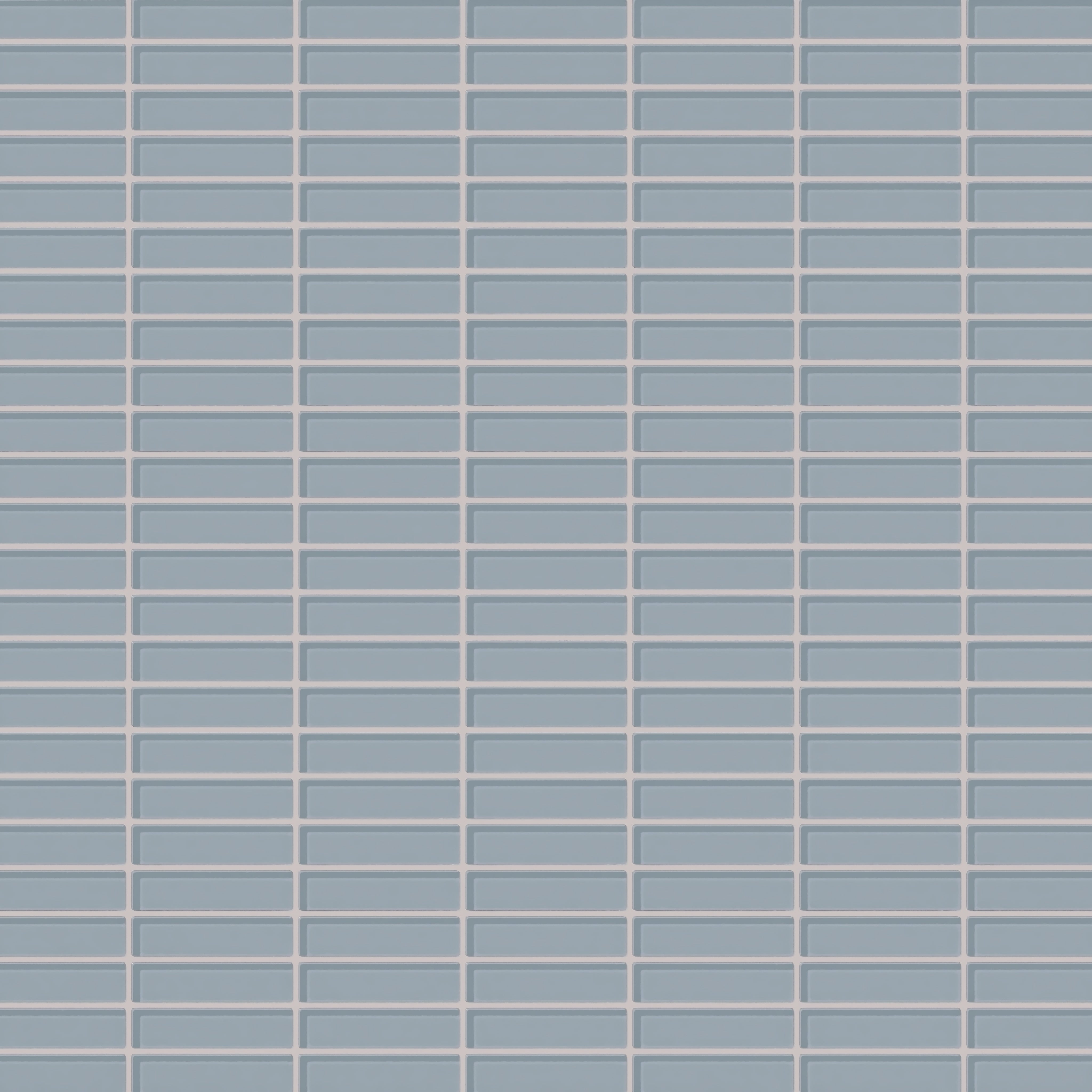 1x4 Straight Set Sheeted Glass Mosaic Tile in Pinyon Jay Gloss