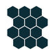 3" Hexagon Sheeted Original Ceramic Mosaic Tile in Caspian Sea Matte