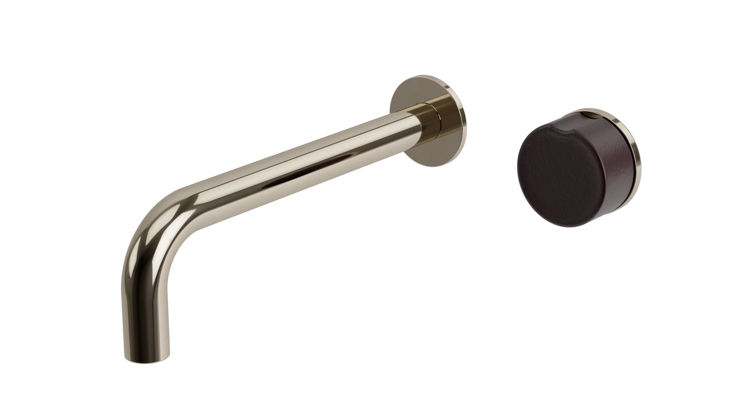 Foundry One Handle Wall Mount 7.5" Lavatory Faucet with Groove Ceramic Knob Handle in Polished Nickel