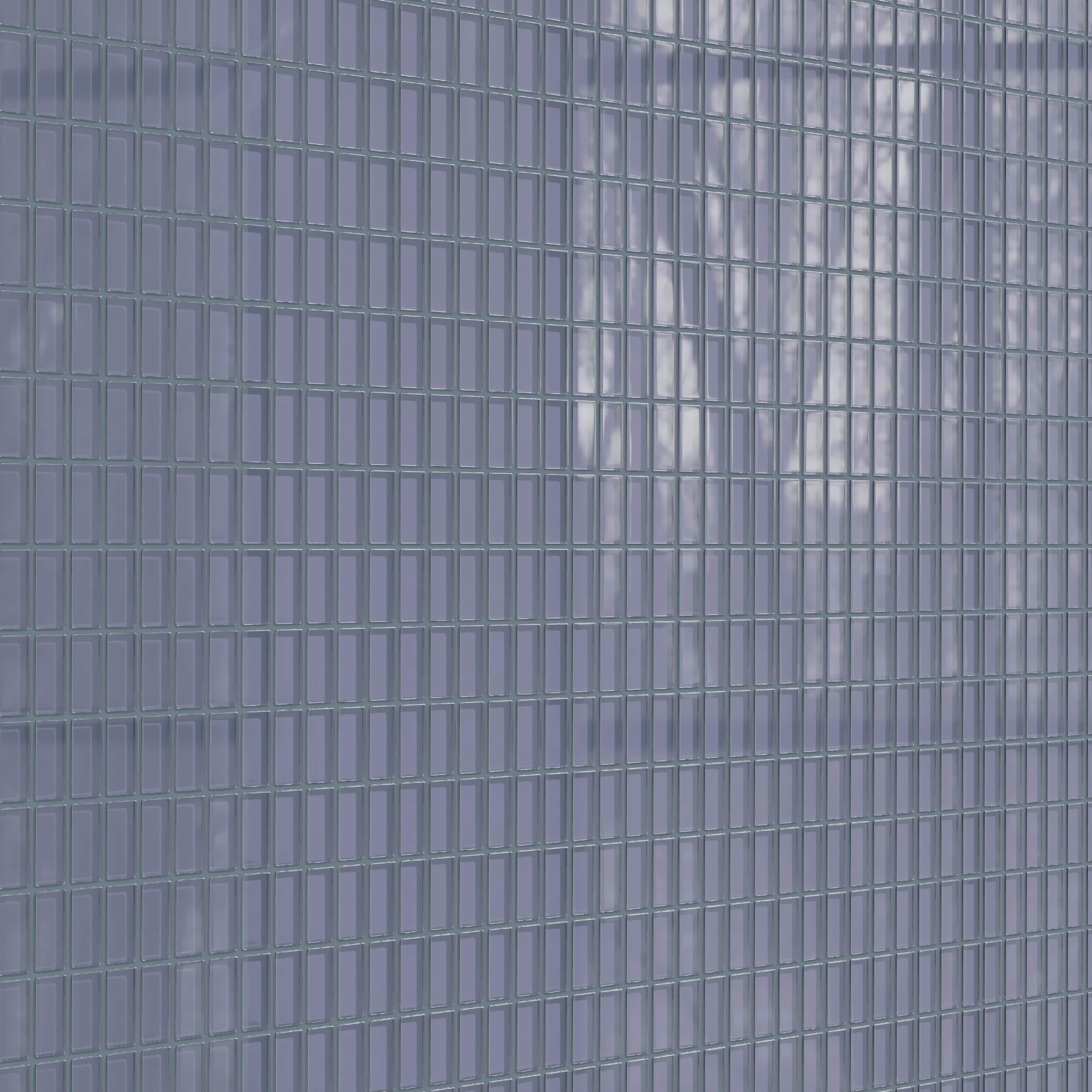 1x2 Straight Set Sheeted Glass Mosaic Tile in Nuthatch Gloss