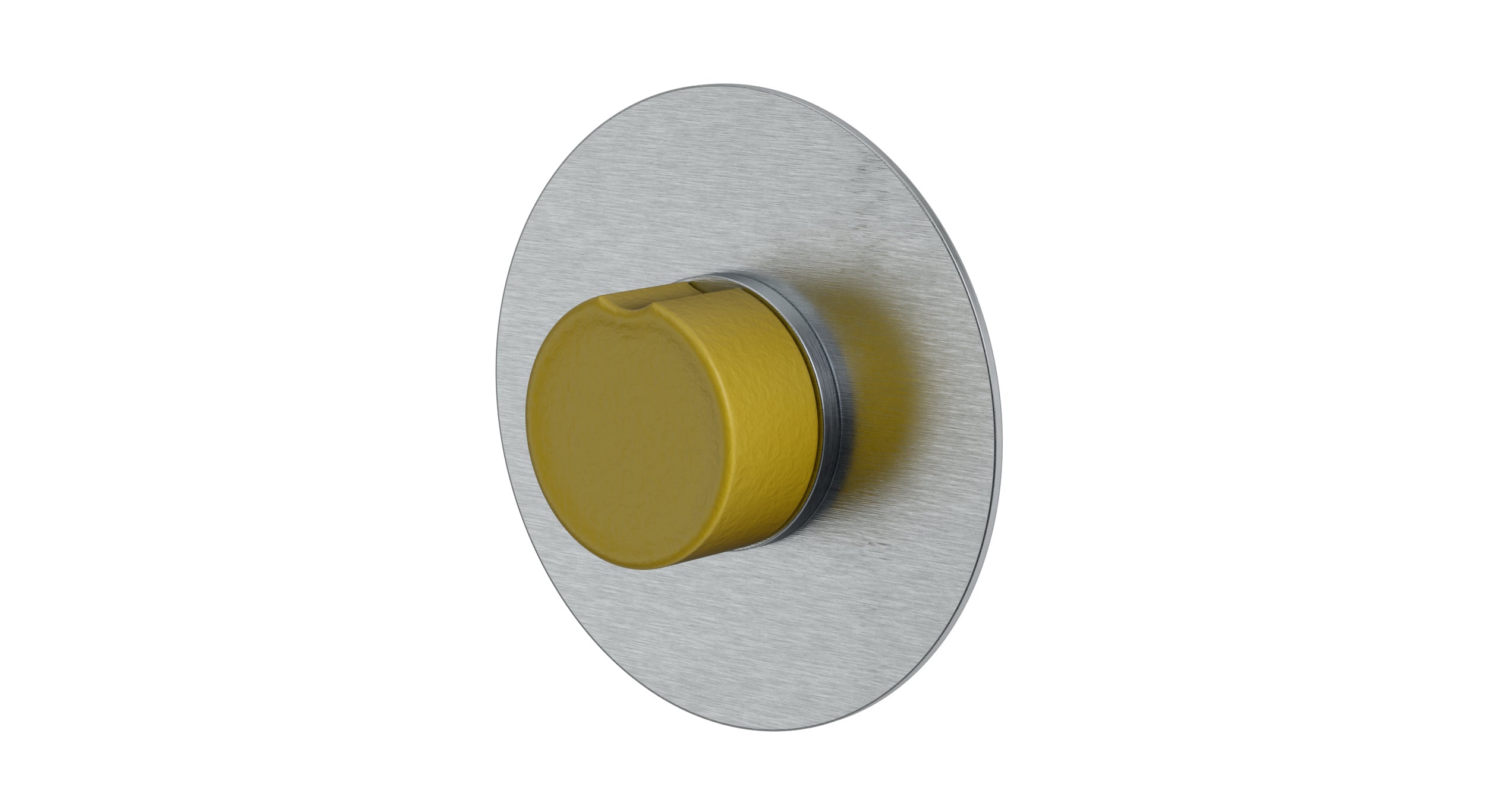 Foundry One Handle Wall Mount Shower Trim with Groove Ceramic Knob Handle in Satin Chrome
