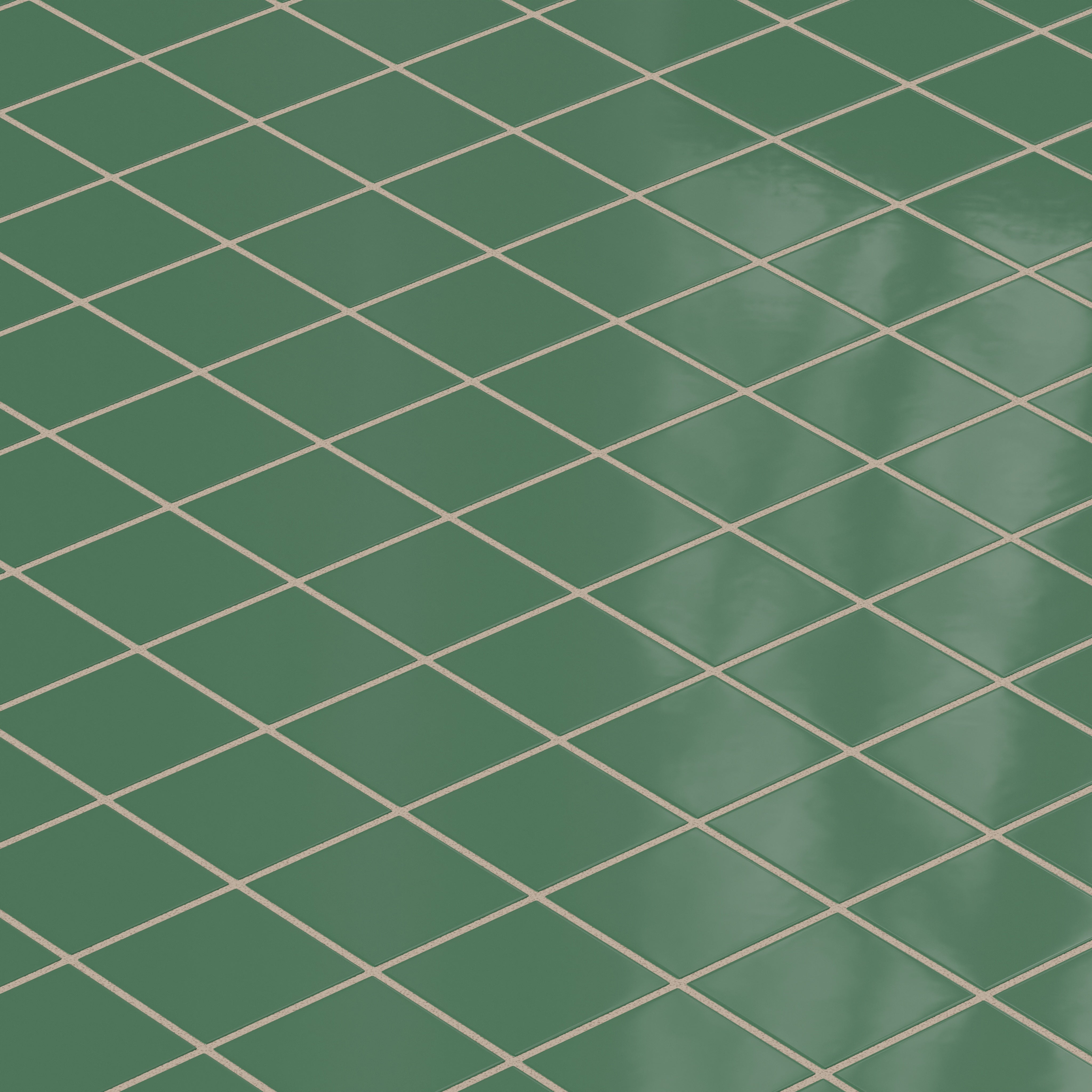 3x3 Straight Set Sheeted Natural Press Ceramic Mosaic Tile in Viridian Gloss