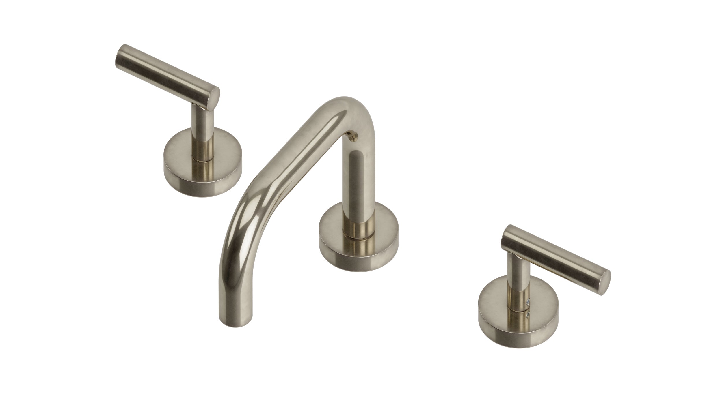 Contour Two Handle Deck Mount Squaretop Lavatory Faucet with Soft Lever Handles