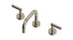 Contour Two Handle Deck Mount Squaretop Lavatory Faucet with Soft Lever Handles in French Nickel
