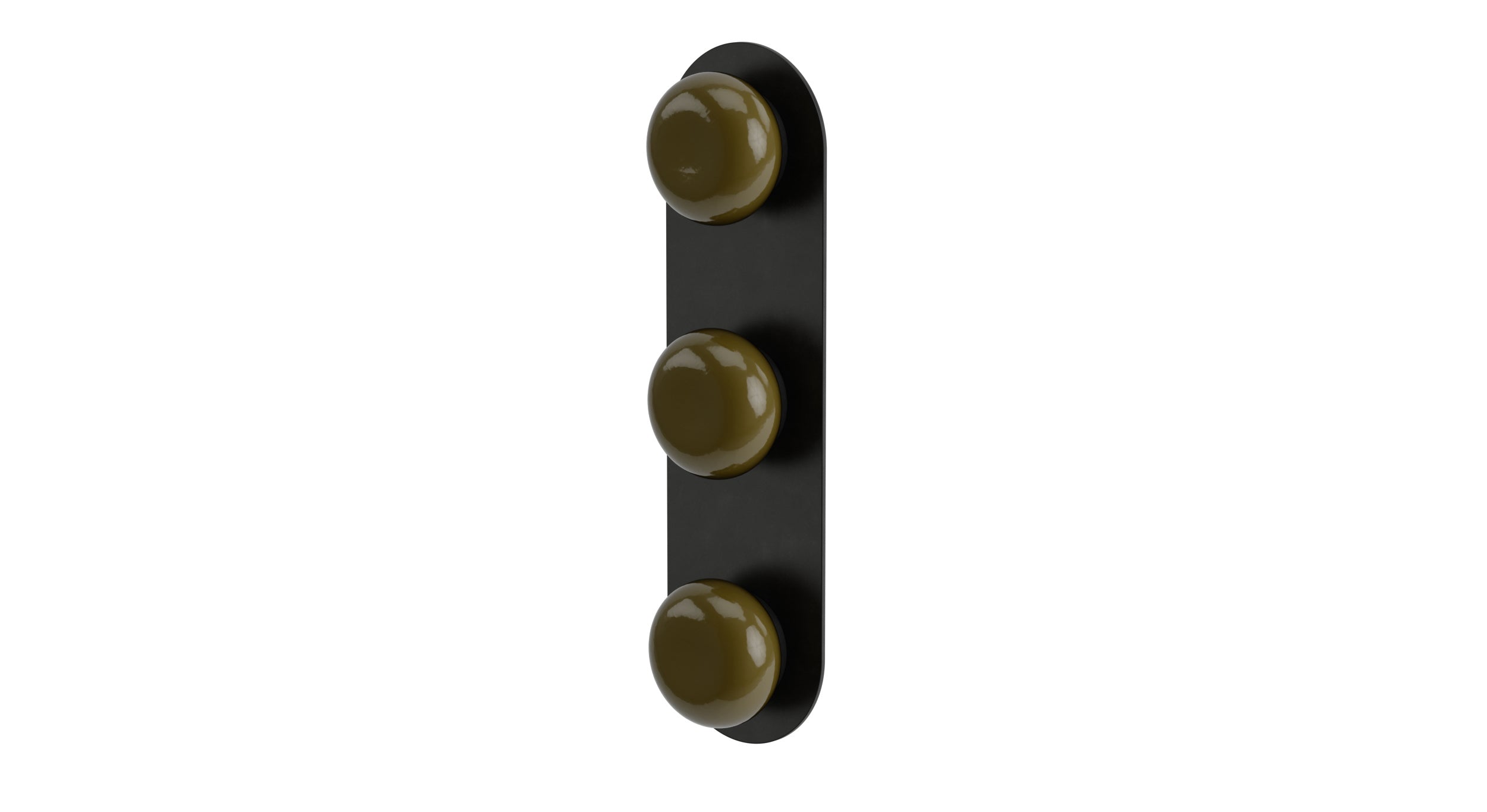 Foundry Three Handle Wall Mount Shower Trim with Pebble Ceramic Knob Handles in Oil Rubbed Bronze