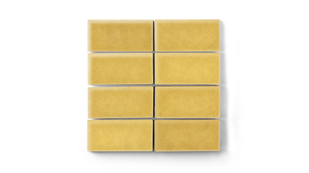 2x4 Straight Set Sheeted Original Ceramic Mosaic Tile in Haystack Gloss