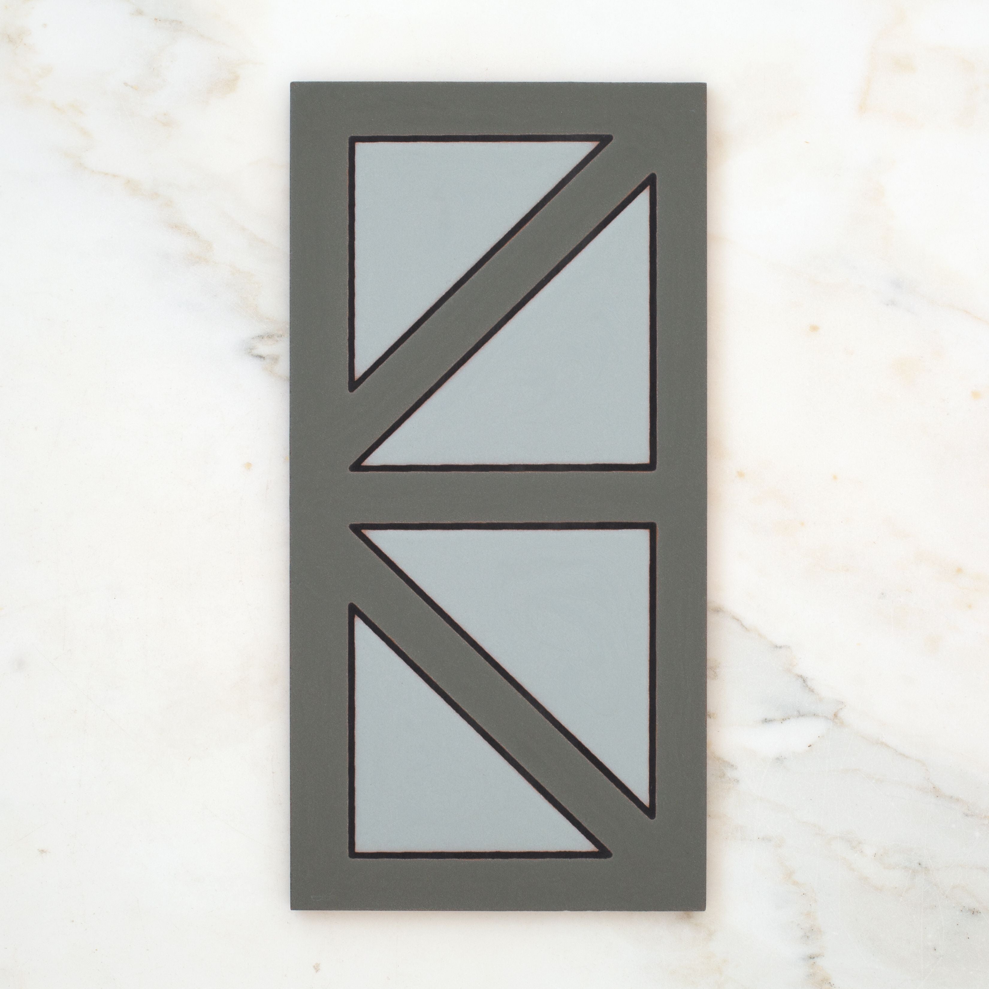 6x12 Handpainted Tile New York in Grey Motif