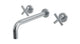 Contour Two Handle Wall Mount 10" Lavatory Faucet with Soft Cross Handles in Satin Chrome