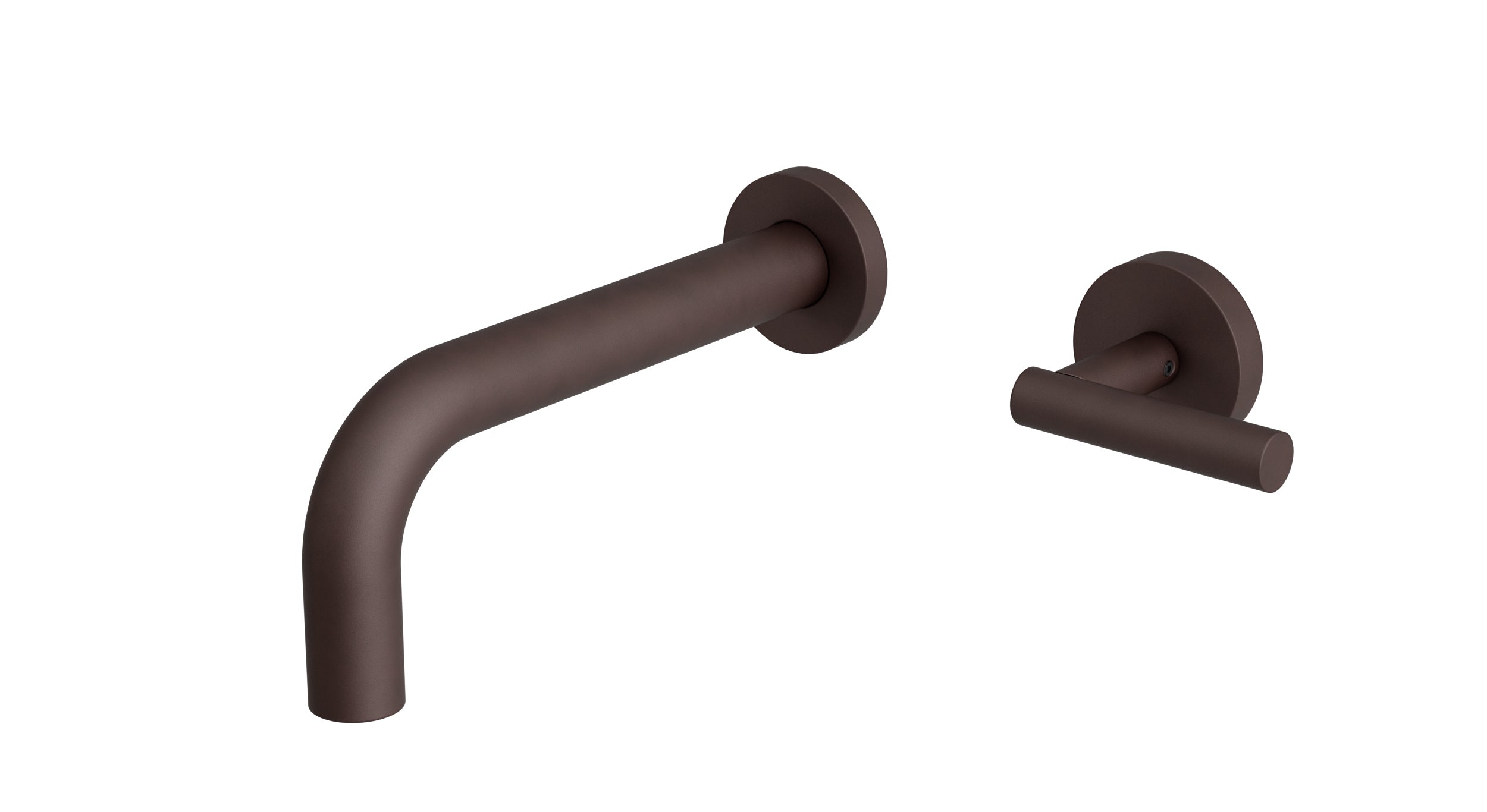 Contour One Handle Wall Mount 7.5" Lavatory Faucet with Soft Lever Handle in Architectural Copper