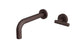 Contour One Handle Wall Mount 7.5" Lavatory Faucet with Soft Lever Handle in Architectural Copper