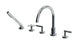 Contour Three Handle Deck Mount Gooseneck Bath Trim with Hand Shower and Soft Cross/Soft Lever Handles in Polished Chrome