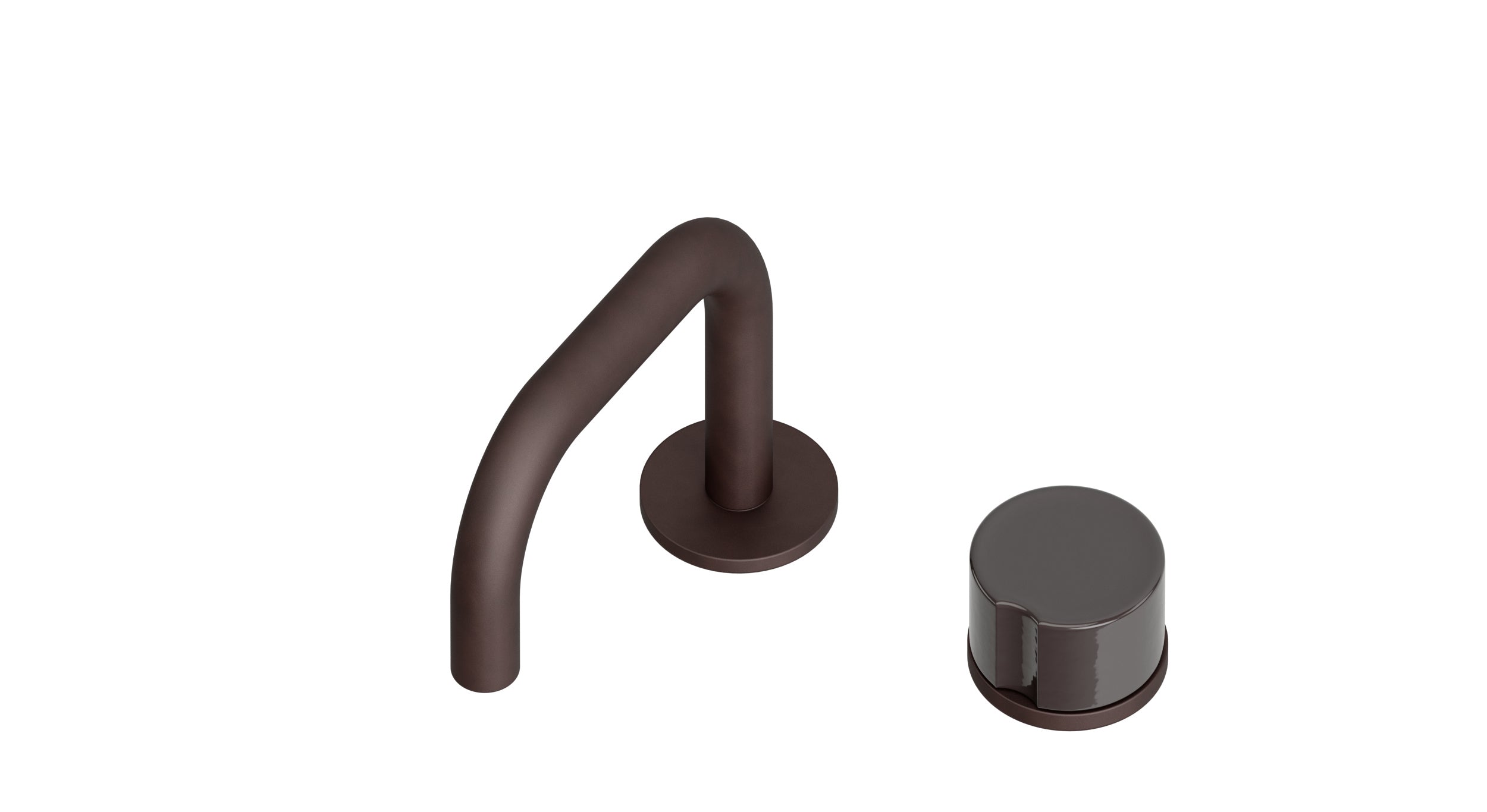 Foundry One Handle Deck Mount Squaretop Lavatory Faucet with Groove Ceramic Knob Handle in Architectural Copper