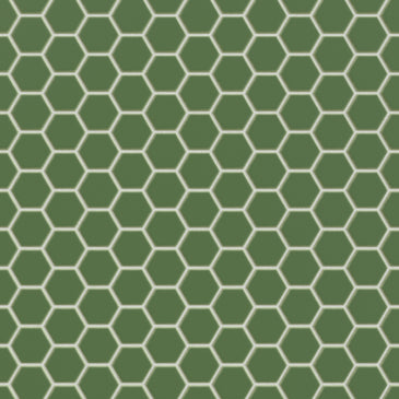 1" Hexagon Sheeted Original Ceramic Mosaic Tile in Kelp Matte