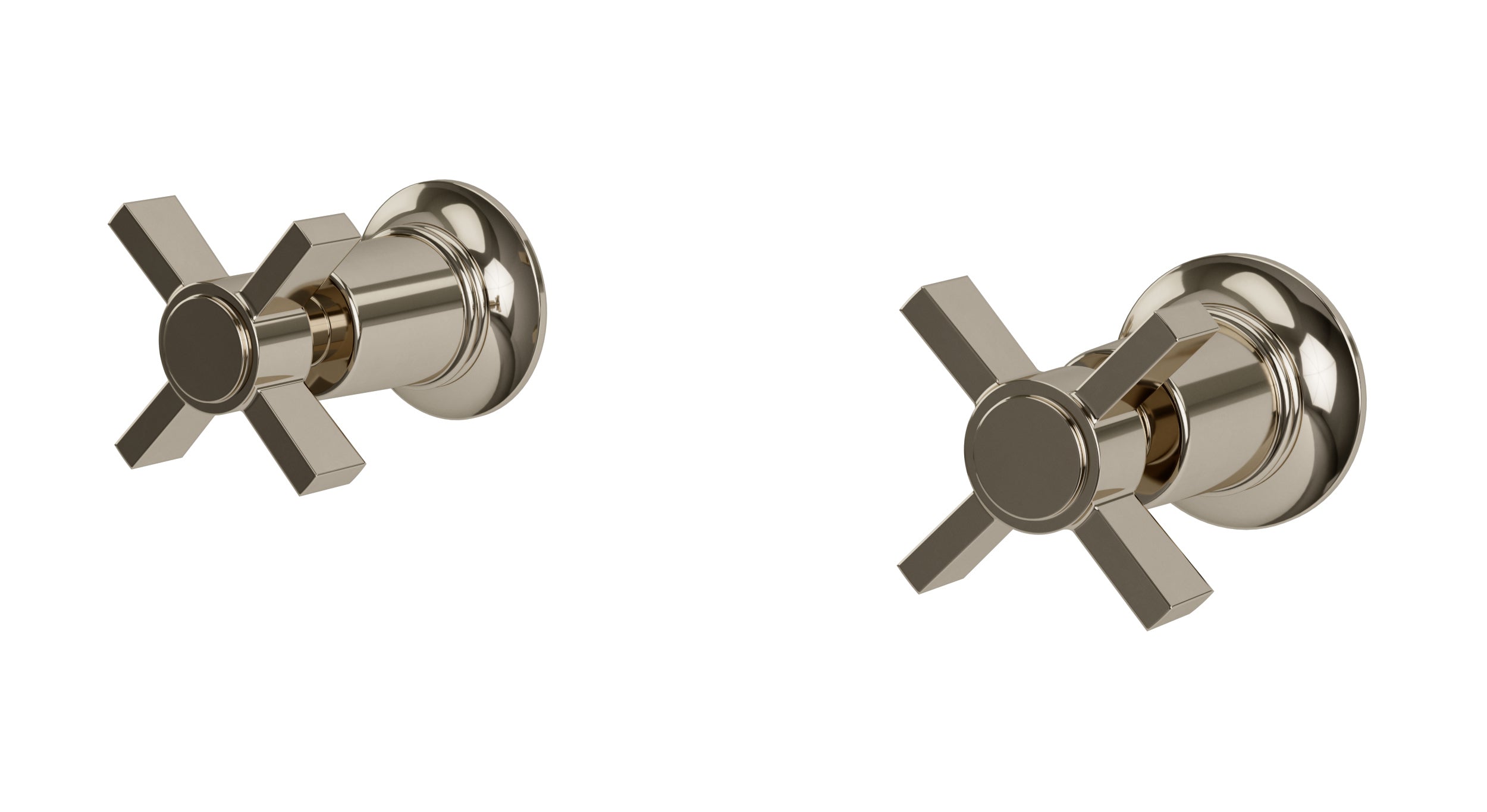 Emerson Two Handle Wall Mount Bath Trim with Defined Cross Handles