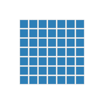 1x1 Straight Set Sheeted Original Ceramic Mosaic Tile in Aegean Sea Matte